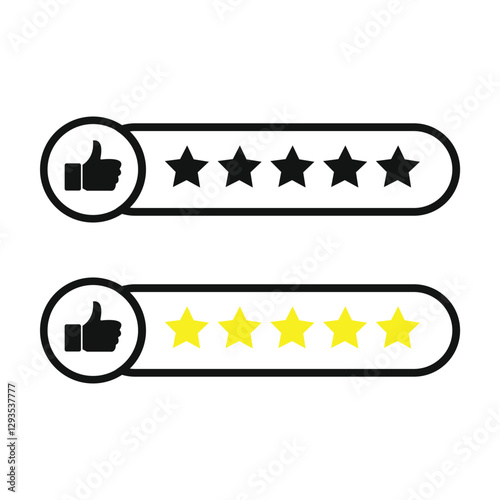 Consumer or customer product rating flat icon
