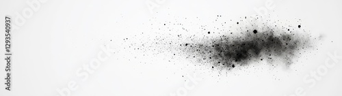 Abstract Black Ink Splash on White Background for Artistic Projects