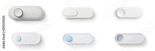A row of buttons with a blue pill in the middle. The pill is surrounded by a white circle