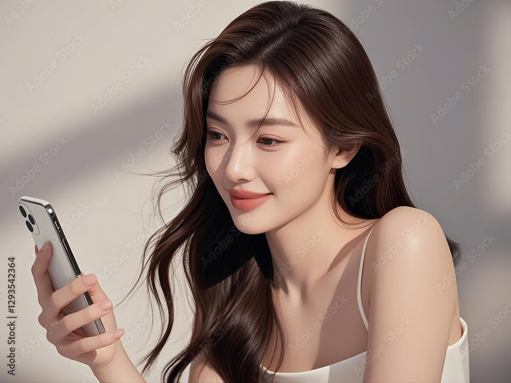 Attractive young woman using mobile phone while sitting in a cafe. Attractive young woman using mobile phone while sitting in a cafe.