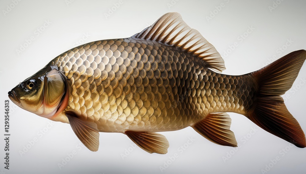 Vibrant Crucian Carp swimming through the Calm Shallows, Capturing a Serene Moment in Underwater Tranquility, Showcasing the Rich Colors and Textures of Aquatic Life. Vibrant Crucian Carp swimming through the Calm Shallows, Capturing a Serene Moment in Underwater Tranquility, Showcasing the Rich Colors and Textures of Aquatic Life.