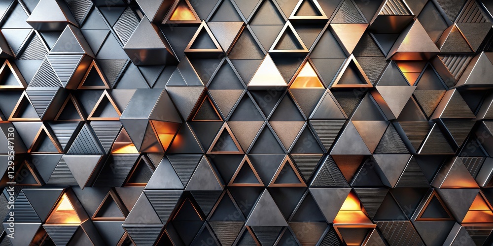 Geometric Triangles in Metallic Texture with Warm Illumination Geometric Triangles in Metallic Texture with Warm Illumination