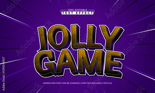 jolly game editable text effect with a kids and cartoon text style
