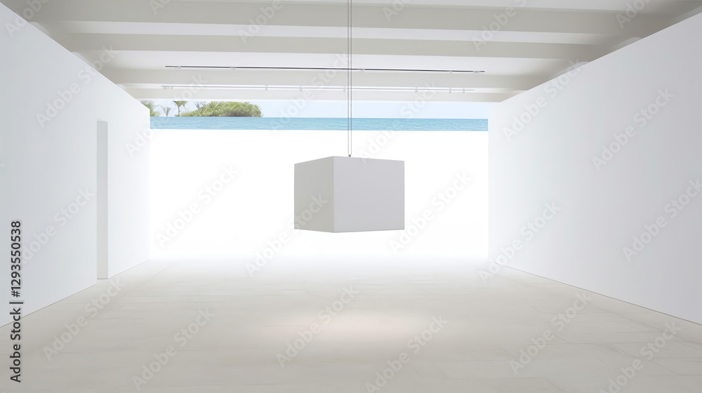 Fototapeta premium Tropical Minimalism: White Cube