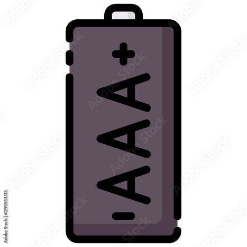 aaa battery vector filled outline icon