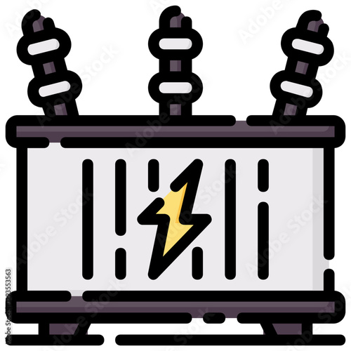 power transformer vector filled outline icon