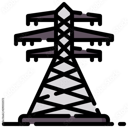 power pylon vector filled outline icon
