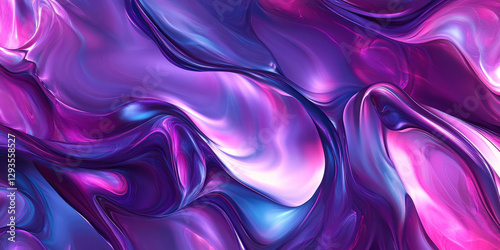 A futuristic abstract background with infinite layers of glowing, fluid neon energy cascading through a seamless cybernetic expanse. The interplay of radiant light and fluid symmetry creates an