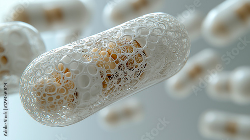 Transparent Capsules, Futuristic Tunnel, Advanced Medical Concept