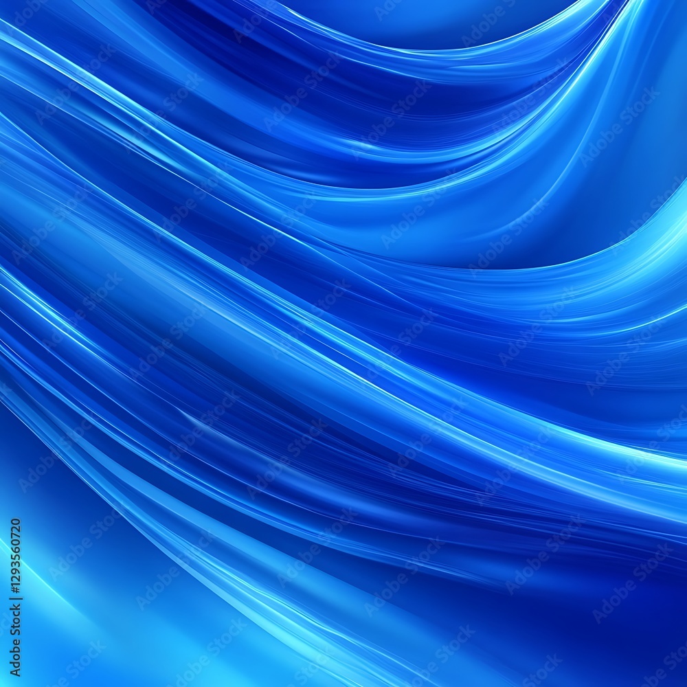 Fototapeta premium Blue silk waves, abstract background