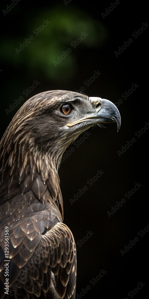 Fototapeta premium Eagle with intense gaze and detailed plumage.