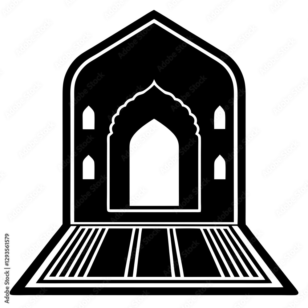 Mosque carpet shilouttee vector illustration Mosque carpet shilouttee vector illustration