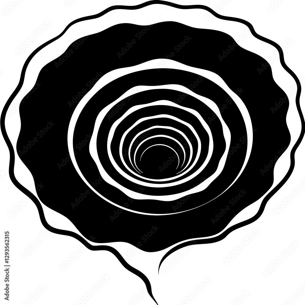 Fototapeta premium A water vortex leading to another dimension line art vector illustration 