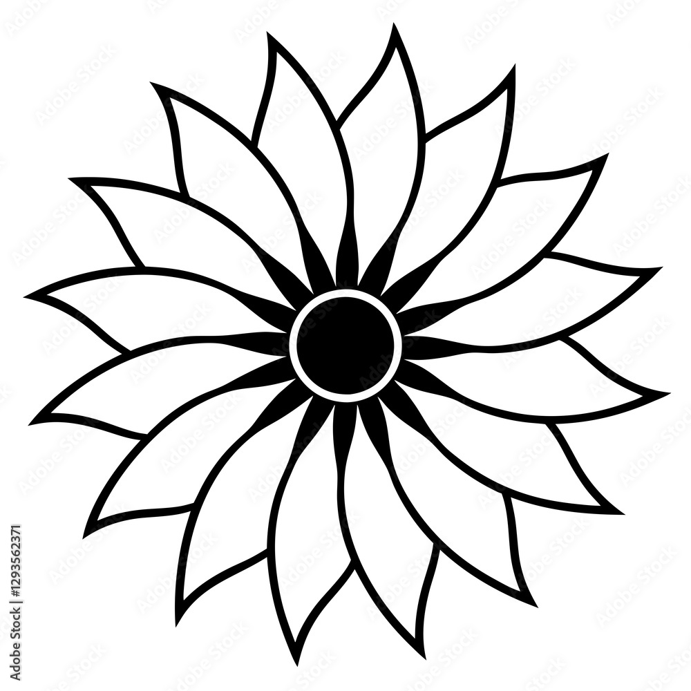 Abstract sunflower line art vector illustration Abstract sunflower line art vector illustration