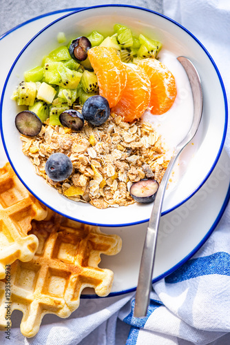 Delicious and Nutritious Breakfast Bowl with Fresh Fruits