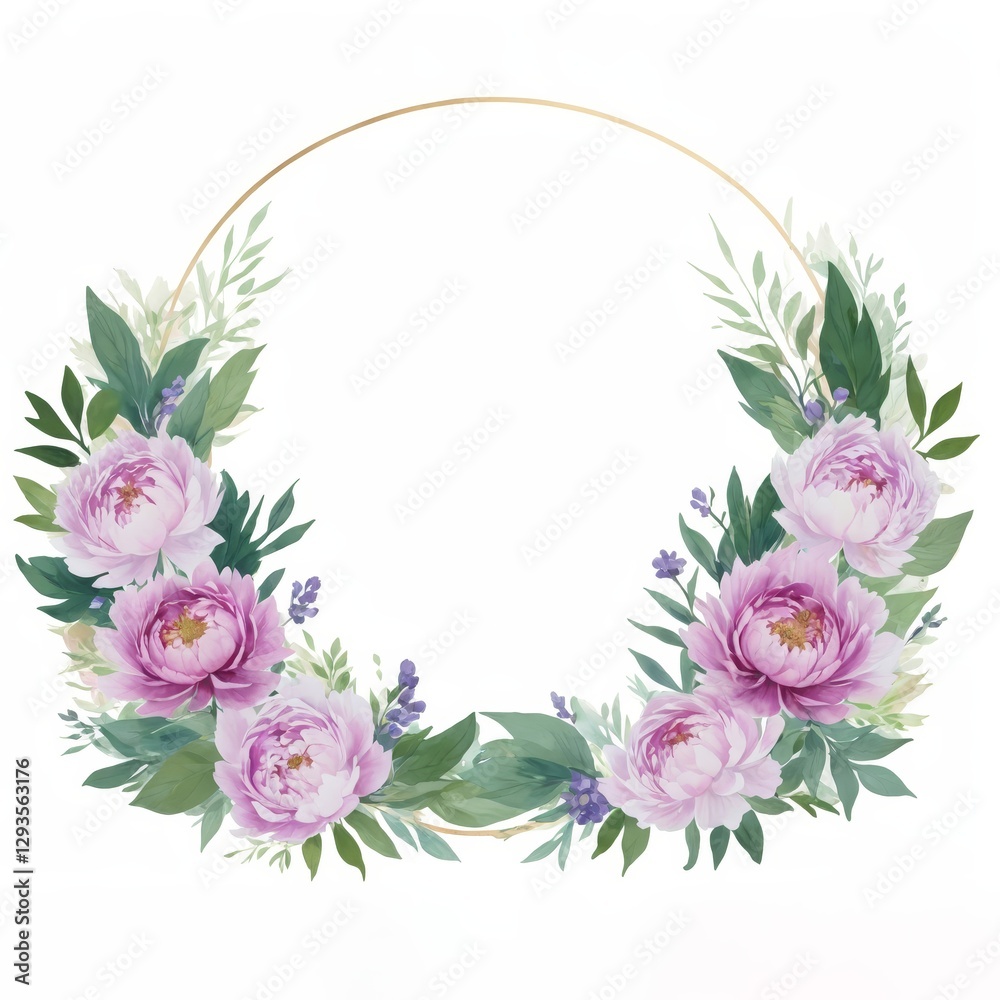 corona de flores estilo acuarela