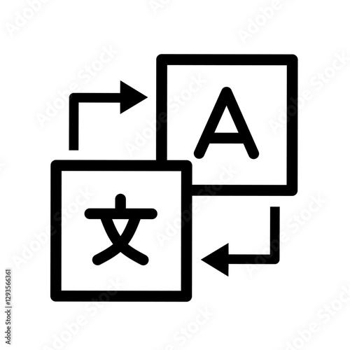 translate icon vector on white background