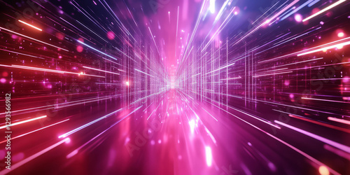 A surreal abstract background inspired by flowing neon energy, featuring seamlessly shifting waves of radiant light rippling across a digital cybernetic matrix. The fluid motion and futuristic glow