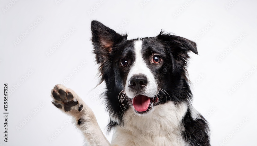 Funny Emotional Dog Playing in a Field of Spring Daisies on a Sunlit Afternoon, Expressing Joy and Exuberance with Bright Eyes and Wagging Tail Funny Emotional Dog Playing in a Field of Spring Daisies on a Sunlit Afternoon, Expressing Joy and Exuberance with Bright Eyes and Wagging Tail