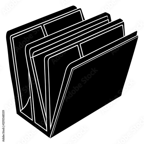  Office document folders  silhouette vector illustration 