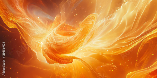 A surreal abstract background inspired by deep-space light distortions, featuring swirling tendrils of glowing energy, softly twisting and merging. The luminous motion evokes a sense of cosmic wonder