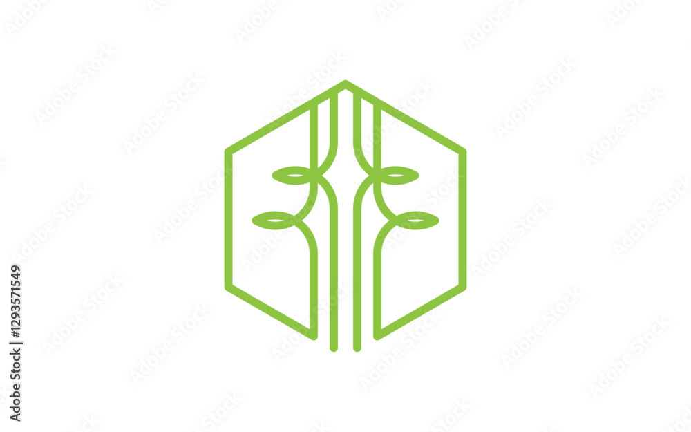 Nature leaf ecology vegan concept Logo illustration Template Nature leaf ecology vegan concept Logo illustration Template