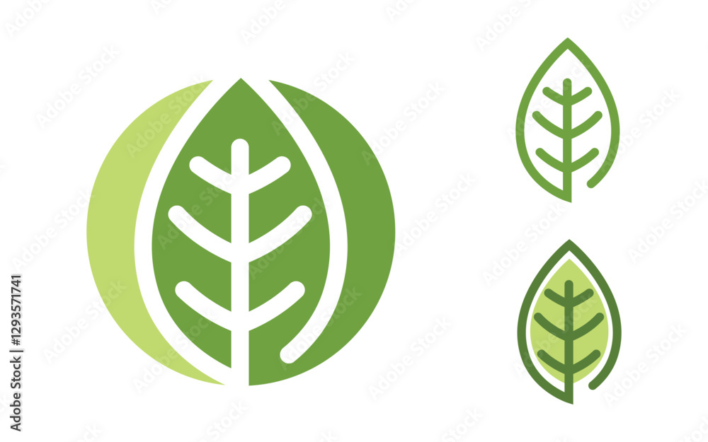 Nature leaf ecology vegan concept Logo illustration Template Nature leaf ecology vegan concept Logo illustration Template