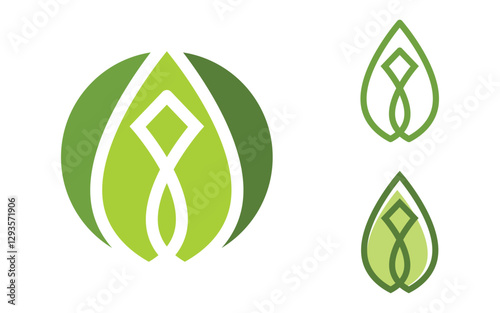 Nature leaf ecology vegan concept Logo illustration Template