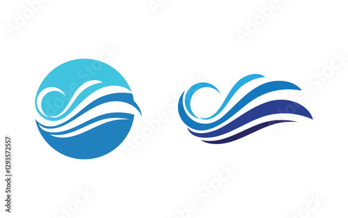 Nature Water wave icon Logo vector illustration design