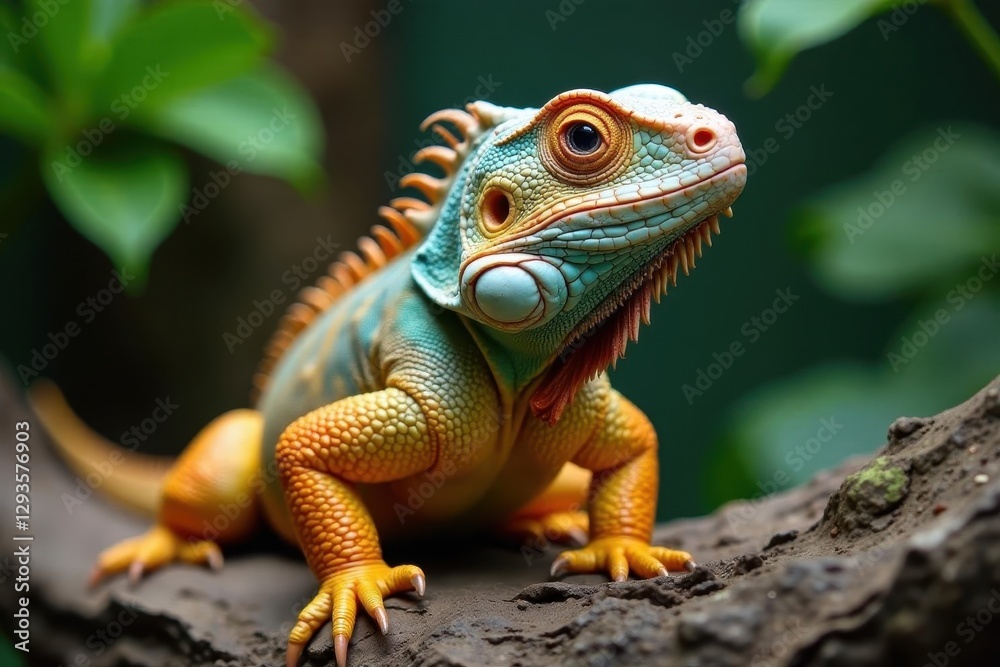 Large iguana in small enclosure, ready for adoption , reptile store, pet, adoption Large iguana in small enclosure, ready for adoption , reptile store, pet, adoption