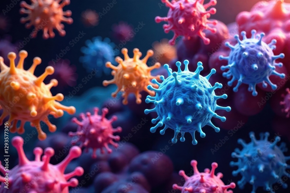High magnification image showing diverse cellular structures , microscopy technique, microbes High magnification image showing diverse cellular structures , microscopy technique, microbes