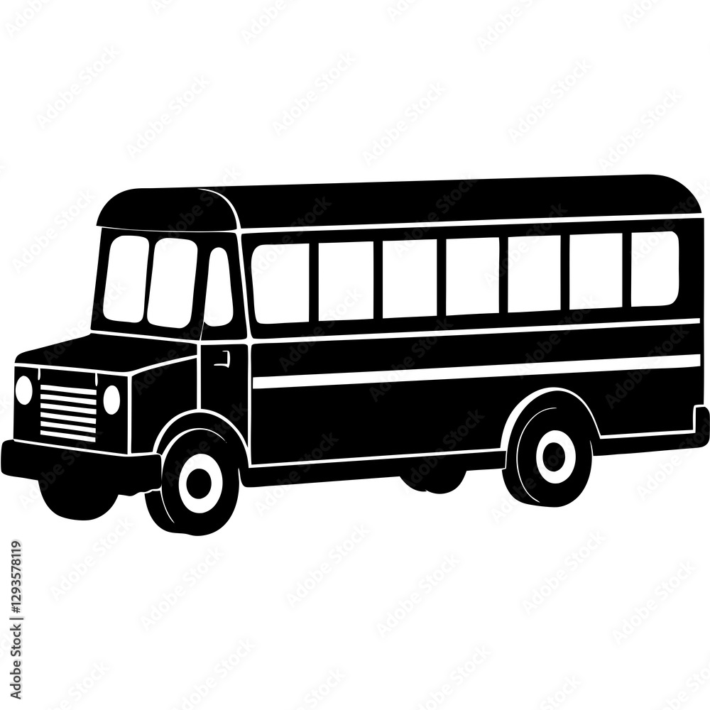 School bus side view silhouette vector illustration School bus side view silhouette vector illustration