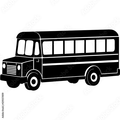  School bus side view silhouette vector illustration 