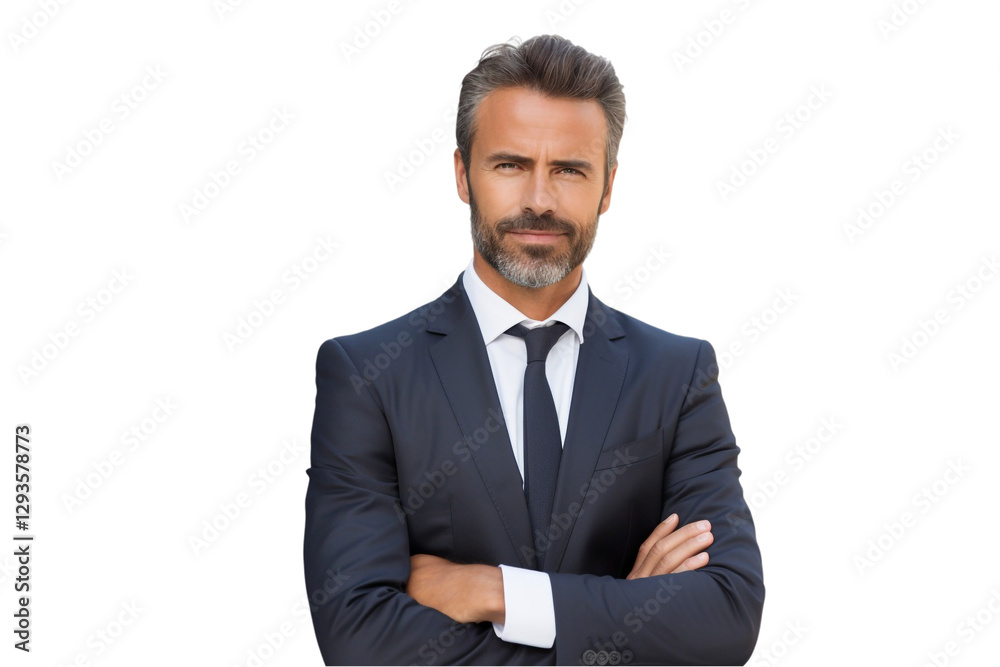 Confident Corporate Leader Isolated on Transparent Background Confident Corporate Leader Isolated on Transparent Background