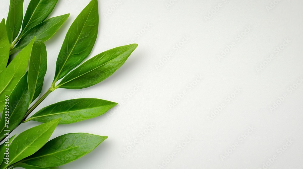 Lush green leaves of a plant displaying the natural beauty and vitality of flora ideal for enhancing any space Lush green leaves of a plant displaying the natural beauty and vitality of flora ideal for enhancing any space