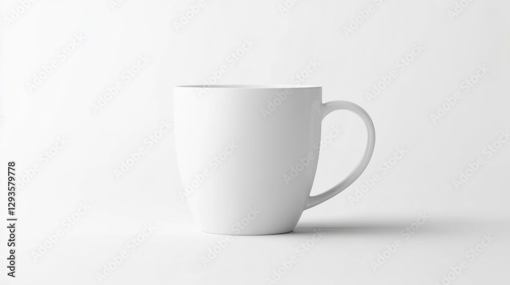 Simple white mug mockup, high-resolution, isolated on a solid white background Simple white mug mockup, high-resolution, isolated on a solid white background