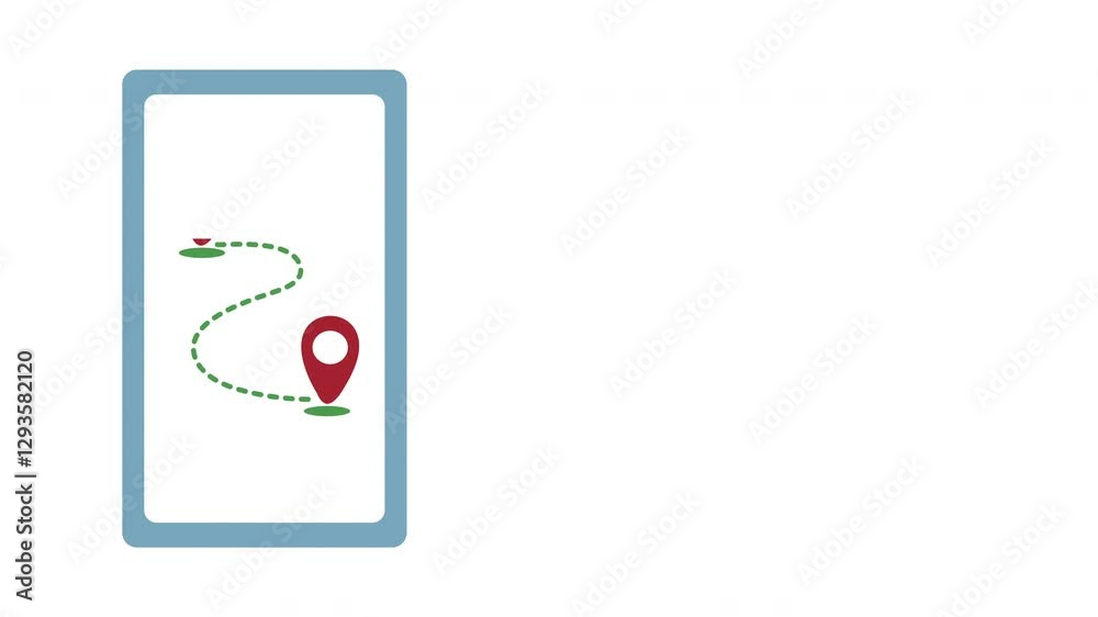 Modern Smartphone navigation direction animated icon - location and navigation Modern Smartphone navigation direction animated icon - location and navigation