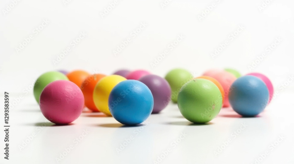 Colorful Juggling Balls Arranged Neatly Colorful Juggling Balls Arranged Neatly