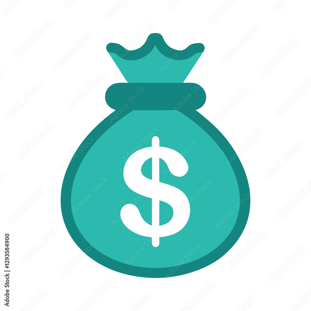 Vector money bag icon with a dollar sign Vector design on white isolated background Vector money bag icon with a dollar sign Vector design on white isolated background