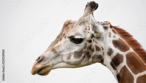 Striking Closeup of a Majestic Giraffes Head, Set Against an AfroSavannah Sunset Backdrop, Showcasing Textured Skin and Energetic Eyes, Portraying the Fascinating Wildlife and Vibrant
