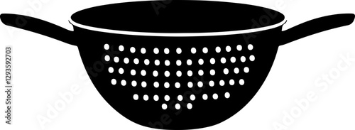 Black Silhouette of a Kitchen Colander