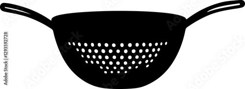 Black Silhouette of a Kitchen Colander