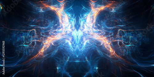 A mesmerizing futuristic AI-driven energy field, composed of glowing cybernetic neon waves, pulsating holographic data clusters, and intricate digital intelligence pathways. The high-tech abstract