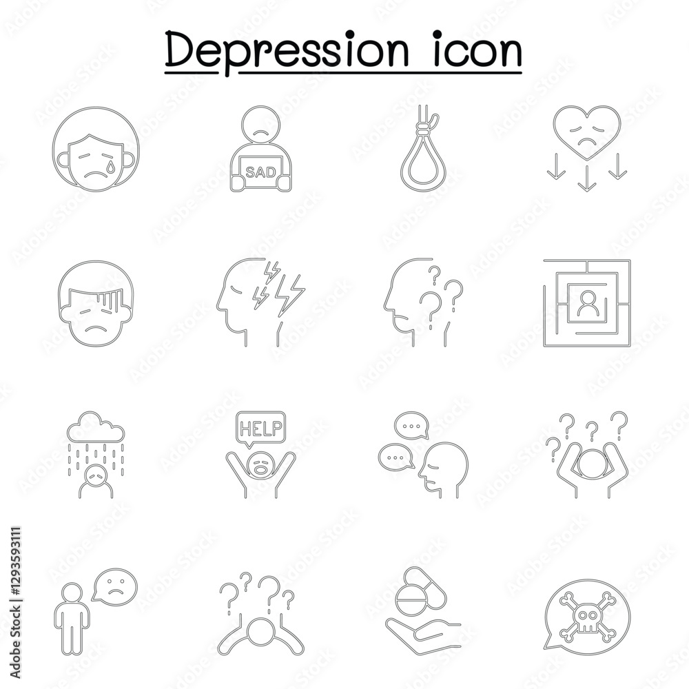 Depression line icon Depression line icon