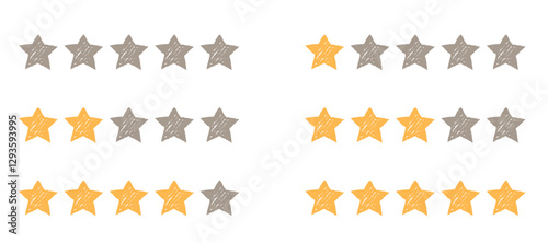 Illustration Of Simple Star Rating Icon Drawing Vector