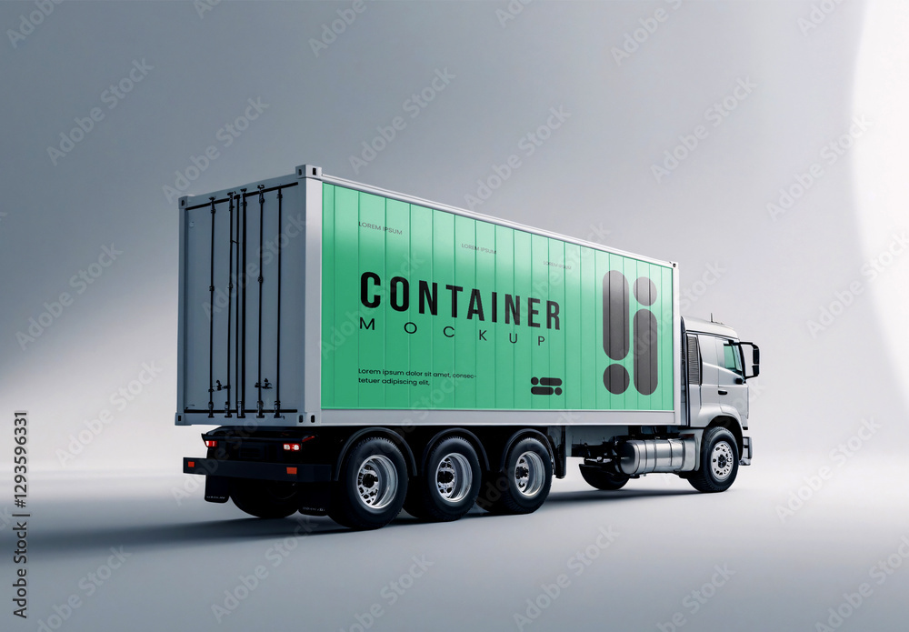 One Shipping Container Template Shipping Container Mockup Stock Template | Adobe Stock