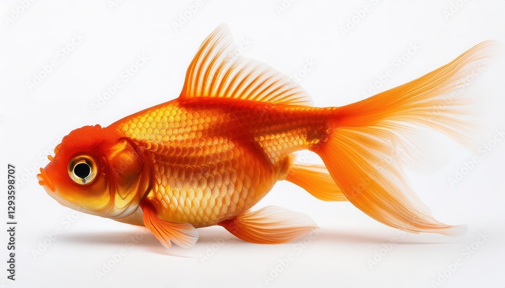 Isolated Goldfish Against a White Background Vibrant Swimmer Showcasing Pristine Scales and Dynamic Movement Amidst Tranquil Simplicity, Perfect for Digital Art, Home Decor, or Design Isolated Goldfish Against a White Background Vibrant Swimmer Showcasing Pristine Scales and Dynamic Movement Amidst Tranquil Simplicity, Perfect for Digital Art, Home Decor, or Design