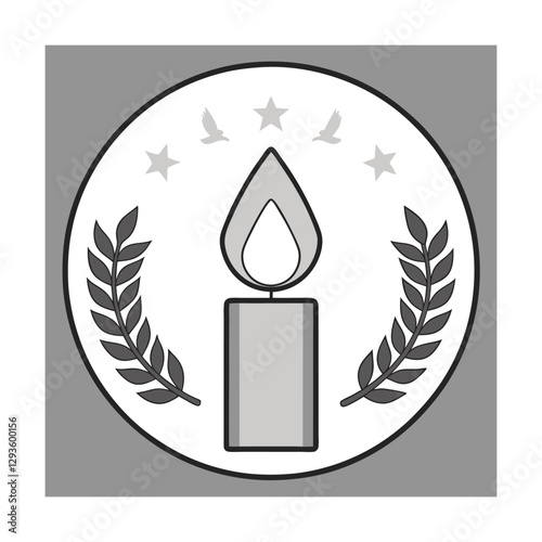Memorial Candle Remembrance Symbol Peace, Grief, Loss, Stars, Dove