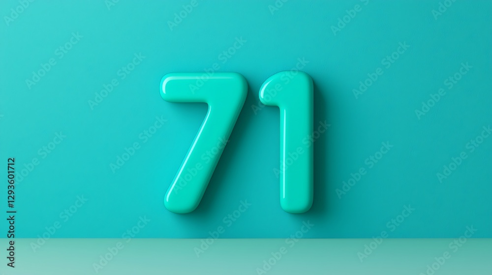 A vibrant teal background features the bold number A vibrant teal background features the bold number