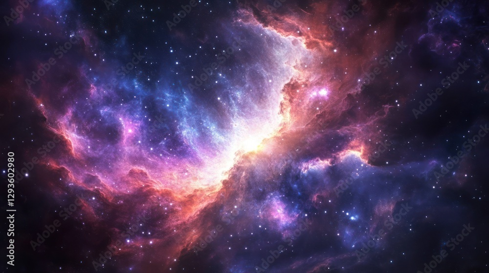 Naklejka premium Colorful Nebula in Deep Space (1)